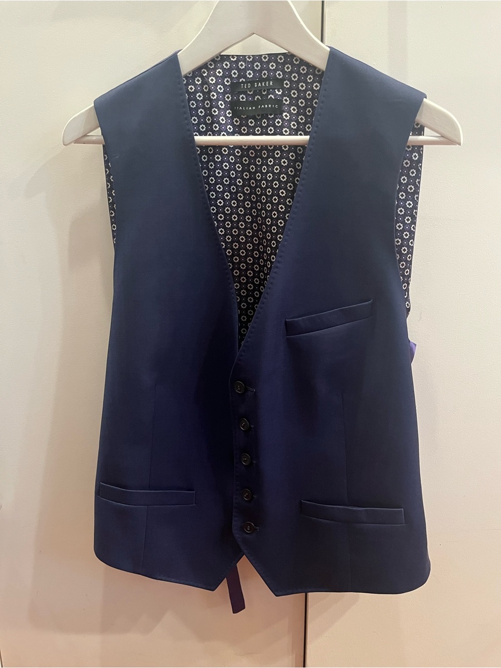 Ted Baker London Navy Men's Waistcoat with Patterned Lining